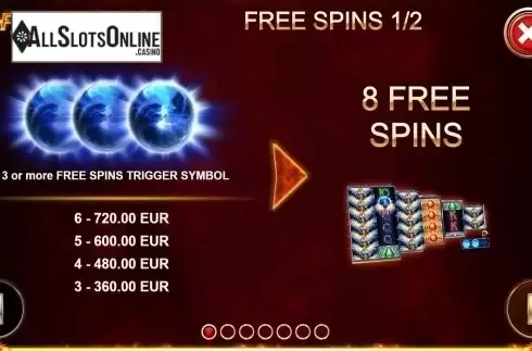Paytable 1. Fire Eagle from Kalamba Games