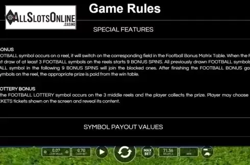 Features. Football Mania from Wazdan