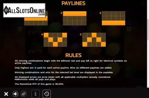 Paylines screen