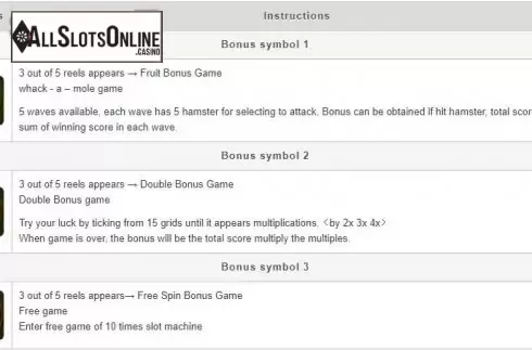 Bonus Symbols. Fruit Paradise from esball