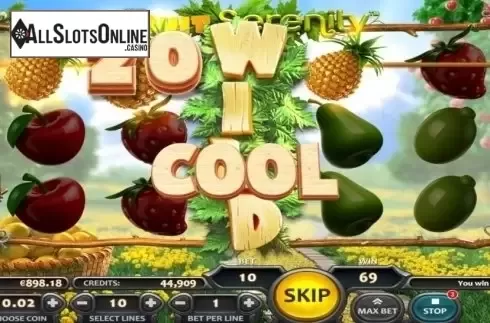 Win Screen. Fruit Serenity from Nucleus Gaming