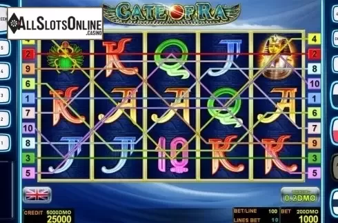 Reels screen. Gate Of Ra Deluxe from Novomatic