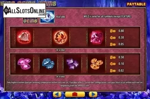 Paytable 2. Gems Gems Gems from SG