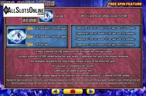 Paytable 3. Gems Gems Gems from SG
