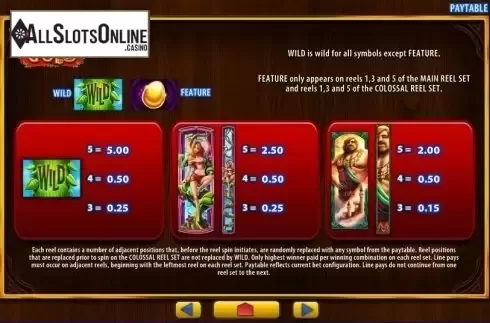Paytable 1. Giant's Gold from WMS