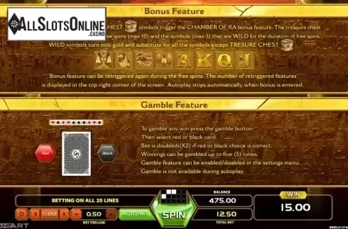 Paytable 2. Gold Of Ra from GameArt