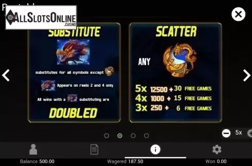 Paytable 2. Golden Dragon (Swintt) from Swintt