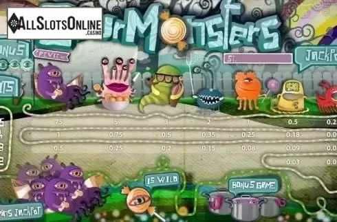 Paytable. Gour Monsters from XIN Gaming