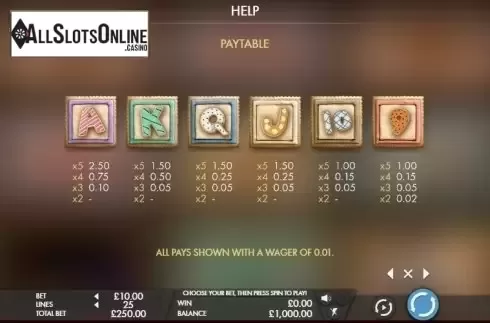 Paytable 4. Hansel & Gretel (Genesis) from Genesis