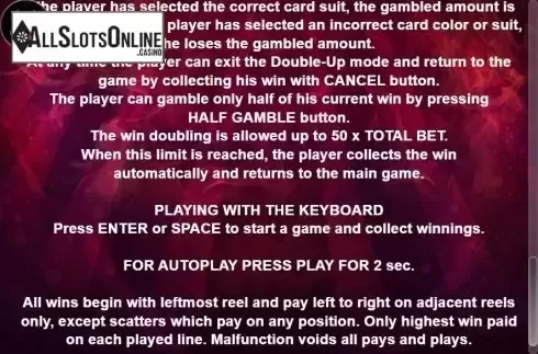 Paytable 4. Hot 7`s X 2 from Casino Technology