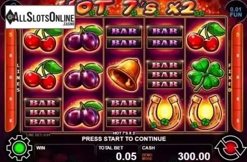 Reel screen. Hot 7`s X 2 from Casino Technology
