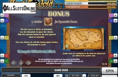 Paytable 1. Hunt for Gold from Play'n Go