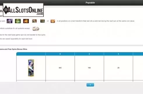 Paytable 1. It's Magic: Lilly from IGT
