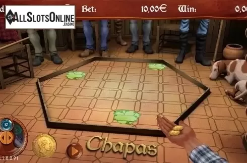 Game workflow screen. Juego de las Chapas from R. Franco