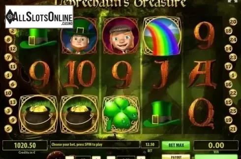 Reel screen. Leprechaun's Treasure from Tom Horn Gaming