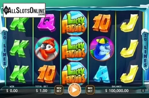 Reel screen. Lucky Penguins from KA Gaming