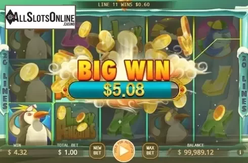 Win screen 3. Lucky Penguins from KA Gaming