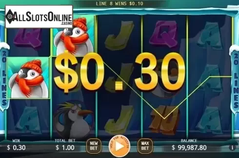 Win screen 2. Lucky Penguins from KA Gaming