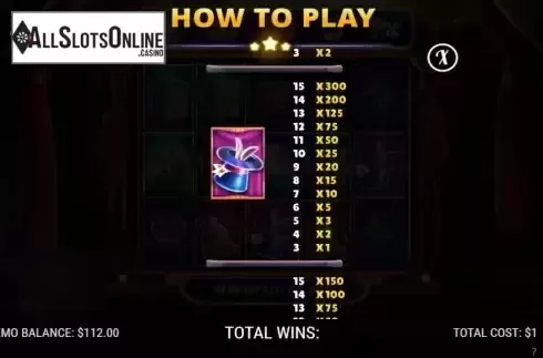 Paytable screen 2