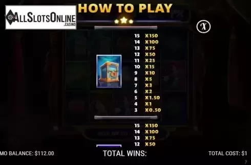 Paytable screen 3