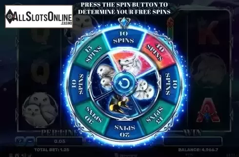 Free Spins Game screen