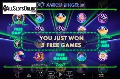 Free Spins Win Screen