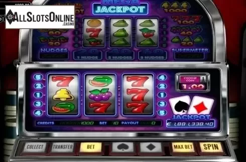 Game Workflow screen. Mega Jackpot from Betsoft