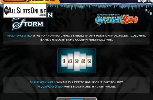 Paytable 2. MegaJackpots Siberian Storm from IGT