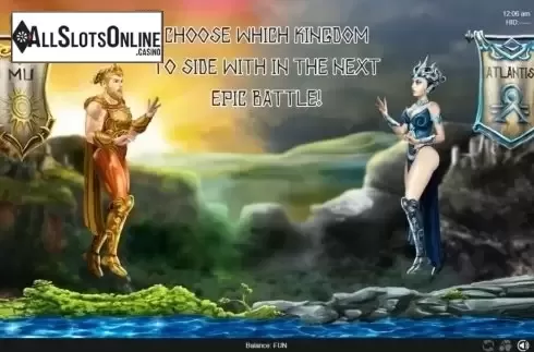 Start Screen. Mu vs. Atlantis from Espresso Games
