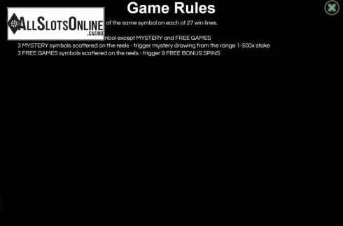 Game Rules. Mystery Jack from Wazdan