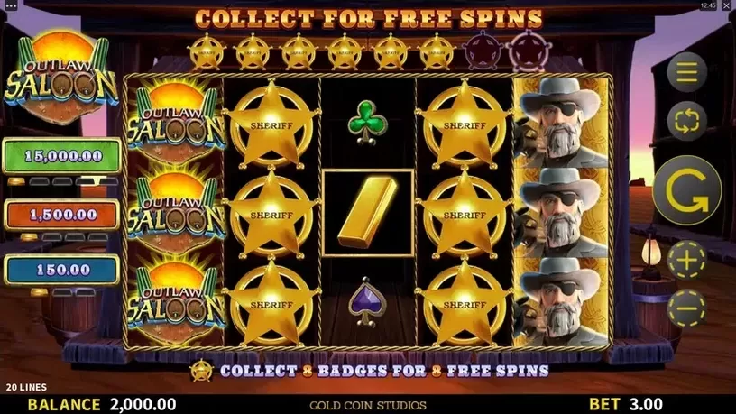 Outlaw Saloon slot screenshot 1