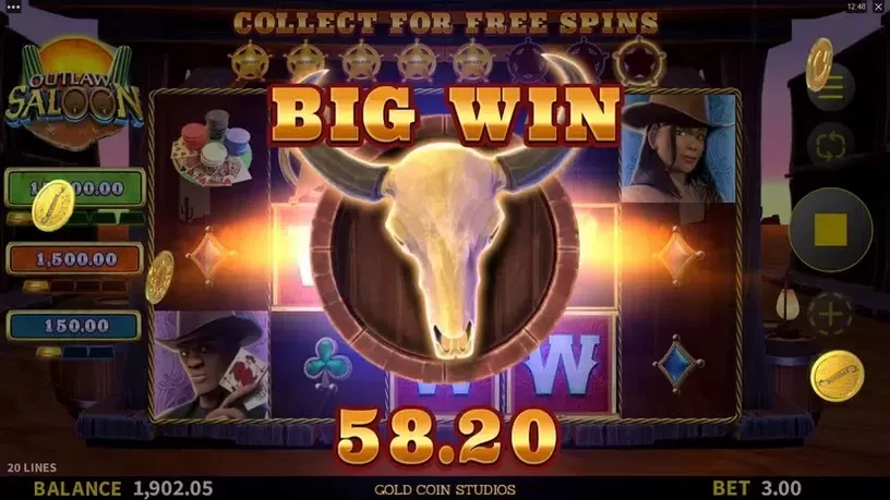 Outlaw Saloon slot screenshot 4