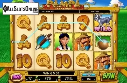 Win Screen . Pampa Treasures from Leander Games