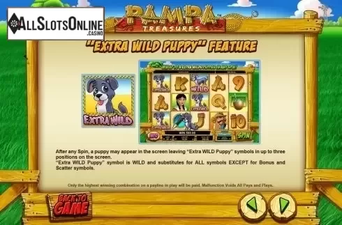 Paytable 3. Pampa Treasures from Leander Games