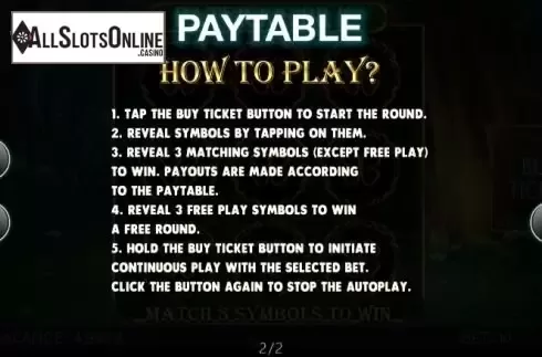 Paytable 2