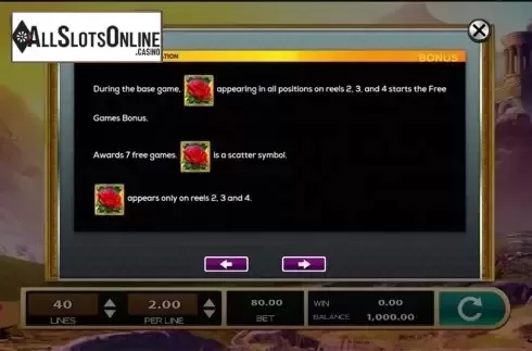 Paytable . Platinum Goddess from High 5 Games