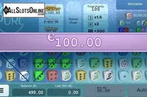 Big win screen. Pure from Air Dice