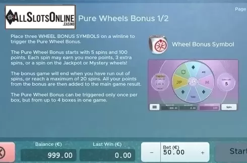 Paytable 3. Pure from Air Dice