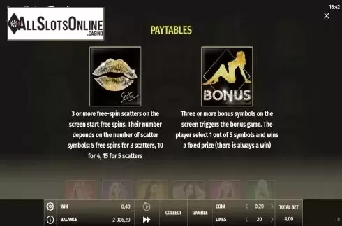 Features screen
