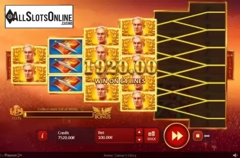 Win Screen 5. Rome: Caesars Glory from Playson