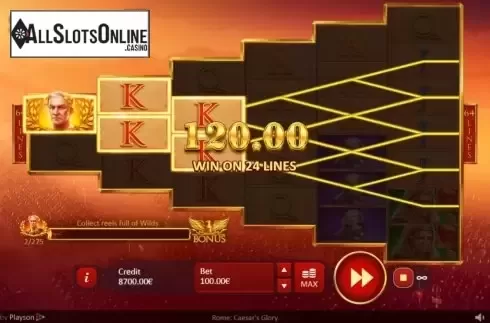 Win Screen 4. Rome: Caesars Glory from Playson