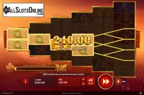 Win Screen 6. Rome: Caesars Glory from Playson