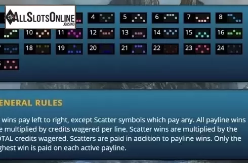 Paytable 5. Sirens Serenade from Saucify