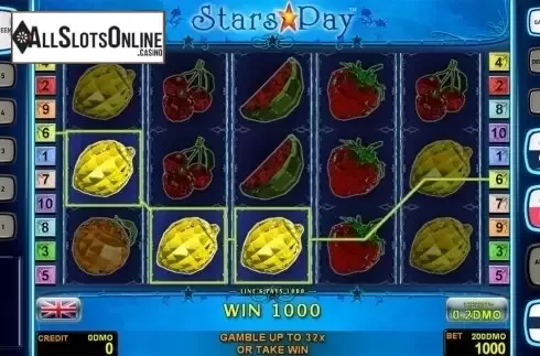 Game workflow . Stars Pay Deluxew from Novomatic
