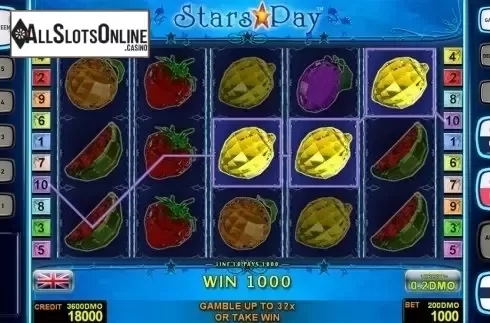 Game workflow 2. Stars Pay Deluxew from Novomatic