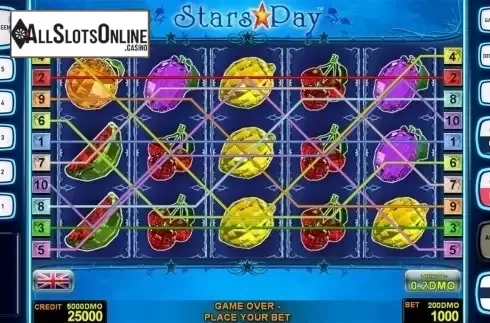 Reels screen. Stars Pay Deluxew from Novomatic