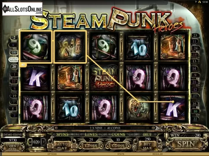 Screen9. Steam Punk Heroes from Microgaming