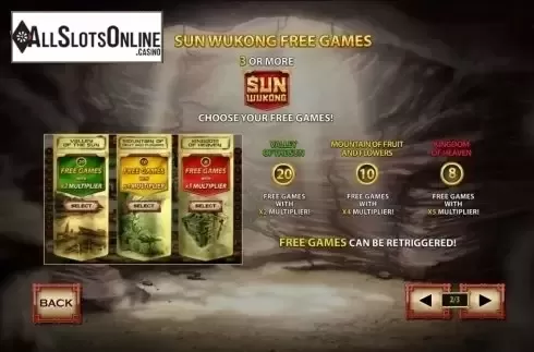 Paytable 2. Sun Wukong from Playtech