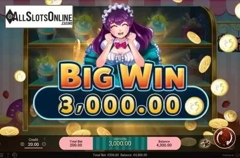 Big win screen. Sweet Bakery from Spadegaming