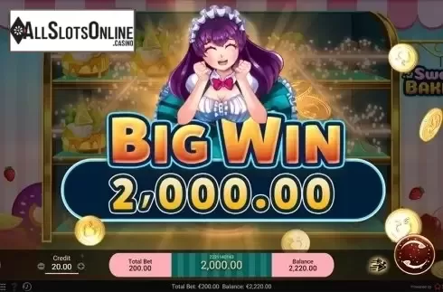 Big win screen 2. Sweet Bakery from Spadegaming
